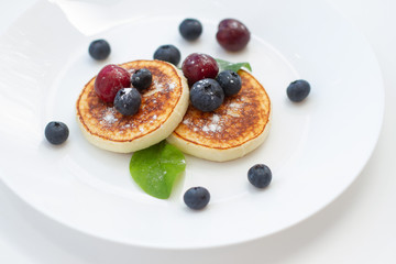 puncakes on white plate