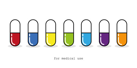 colorful pills for medical use isolated on white background vector illustration EPS10