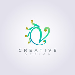 Letter V Decoration Vector Illustration Design Clipart Symbol Logo Template