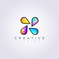 Water Drop Colorful Vector Illustration Design Clipart Symbol Logo Template