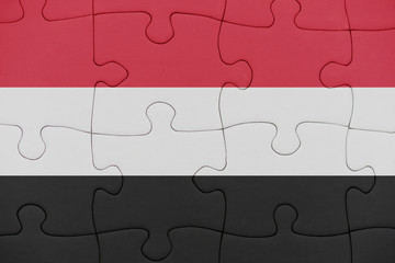 puzzle with the national flag of yemen.