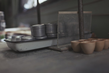 Workshop interior in Pripyat city, Chernobyl Exclusion Zone, Ukraine.Close-up