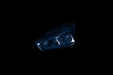 Blue Dumortierite Mineral on Black