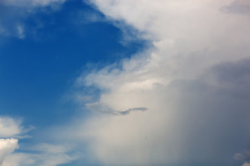 Clouds and bright blue sky background