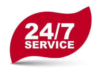 red vector banner 24/7 service