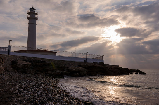 Torrox lighthouse, in the heart of the Costa del Sol (Malaga) Spain