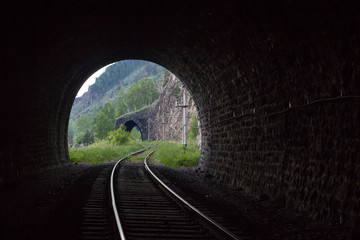 Fototapeta na wymiar Tunnel of the Circum-Baikal Railway, Siberia, Russia