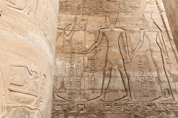 Egyptian Hieroglyphs in Luxor Temple, Luxor, Egypt