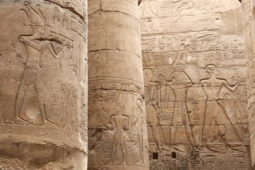 Egyptian Hieroglyphs in Luxor Temple, Luxor, Egypt
