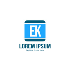 Fototapeta premium Initial EK logo template with modern frame. Minimalist EK letter logo vector illustration