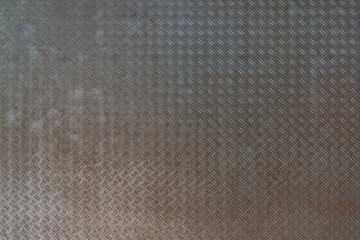 Aluminium, steel or metal plate panel. Old rough aluminium panel with zigzag pattern. 