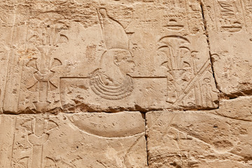Hieroglyphics in Karnak Temple, Luxor, Egypt