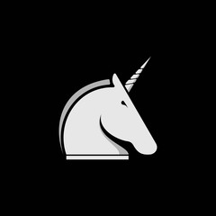 simple unicorn head vector logo