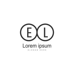Obraz premium Initial EL logo template with modern frame. Minimalist EL letter logo vector illustration