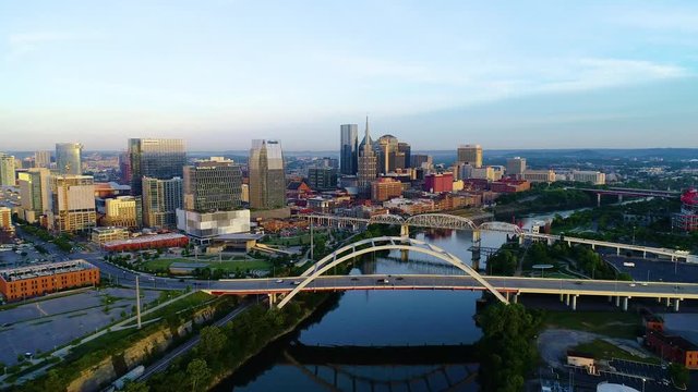 Nashville Tennessee TN Skyline Aerial Flyover