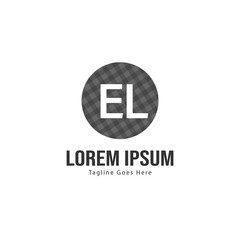 Fototapeta premium Initial EL logo template with modern frame. Minimalist EL letter logo vector illustration