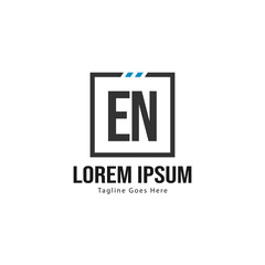 Fototapeta premium Initial EN logo template with modern frame. Minimalist EN letter logo vector illustration