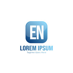 Fototapeta premium Initial EN logo template with modern frame. Minimalist EN letter logo vector illustration