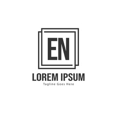 Obraz premium Initial EN logo template with modern frame. Minimalist EN letter logo vector illustration