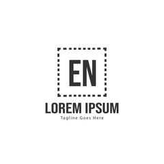 Fototapeta premium Initial EN logo template with modern frame. Minimalist EN letter logo vector illustration