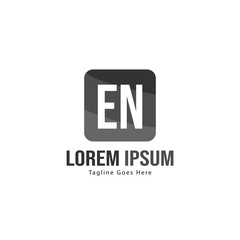 Fototapeta premium Initial EN logo template with modern frame. Minimalist EN letter logo vector illustration