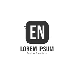 Fototapeta premium Initial EN logo template with modern frame. Minimalist EN letter logo vector illustration