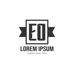 Fototapeta premium Initial EO logo template with modern frame. Minimalist EO letter logo vector illustration