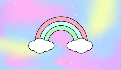 Pastel rainbow background image illustration.
