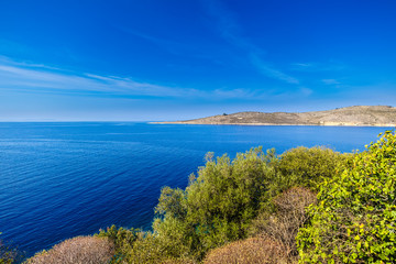 View onto the albanian coast near Porto Palermo, Albania.