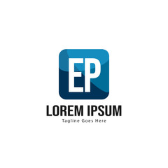 Fototapeta premium Initial EP logo template with modern frame. Minimalist EP letter logo vector illustration