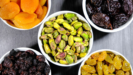 Selection Of Healthy Fruit And Nut Snacks