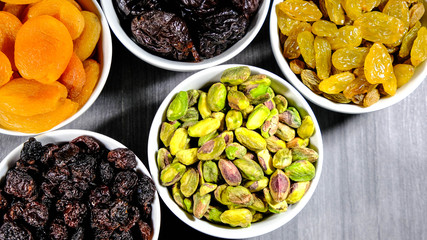 Selection Of Healthy Fruit And Nut Snacks