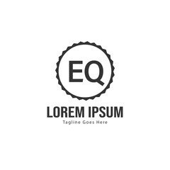 Obraz premium Initial EQ logo template with modern frame. Minimalist EQ letter logo vector illustration