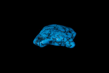 Blue Howlite Mineral on Black