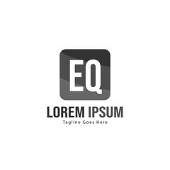 Fototapeta premium Initial EQ logo template with modern frame. Minimalist EQ letter logo vector illustration