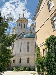 Obraz premium Russia, Moscow, Sretensky Stavropegial monastery for men. Church of the new Martyrs and Confessors of Russia on blood on Lubyanka