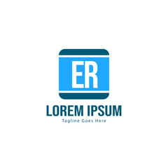 Fototapeta premium Initial ER logo template with modern frame. Minimalist ER letter logo vector illustration