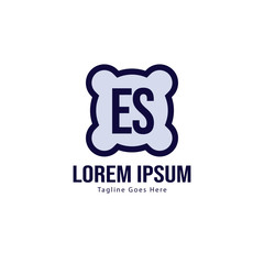 Initial ES logo template with modern frame. Minimalist ES letter logo vector illustration