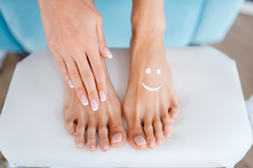 Female client, perfectly made nails in beauty shop