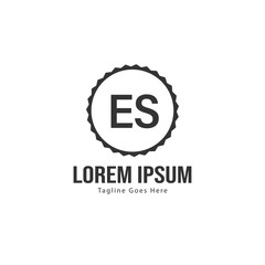 Initial ES logo template with modern frame. Minimalist ES letter logo vector illustration