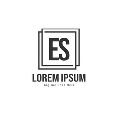 Obraz premium Initial ES logo template with modern frame. Minimalist ES letter logo vector illustration