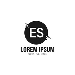Obraz premium Initial ES logo template with modern frame. Minimalist ES letter logo vector illustration