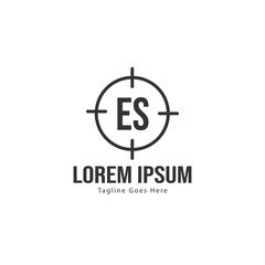 Initial ES logo template with modern frame. Minimalist ES letter logo vector illustration
