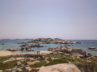 The Lavezzi islands & beach from Cavallo Island in Corsica