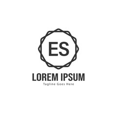 Initial ES logo template with modern frame. Minimalist ES letter logo vector illustration