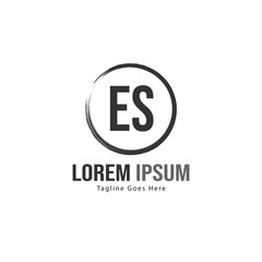 Initial ES logo template with modern frame. Minimalist ES letter logo vector illustration