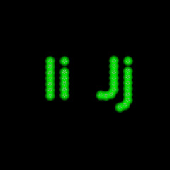 vector set neon beautiful letters isolated objects