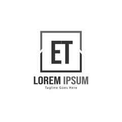 Obraz premium Initial ET logo template with modern frame. Minimalist ET letter logo vector illustration