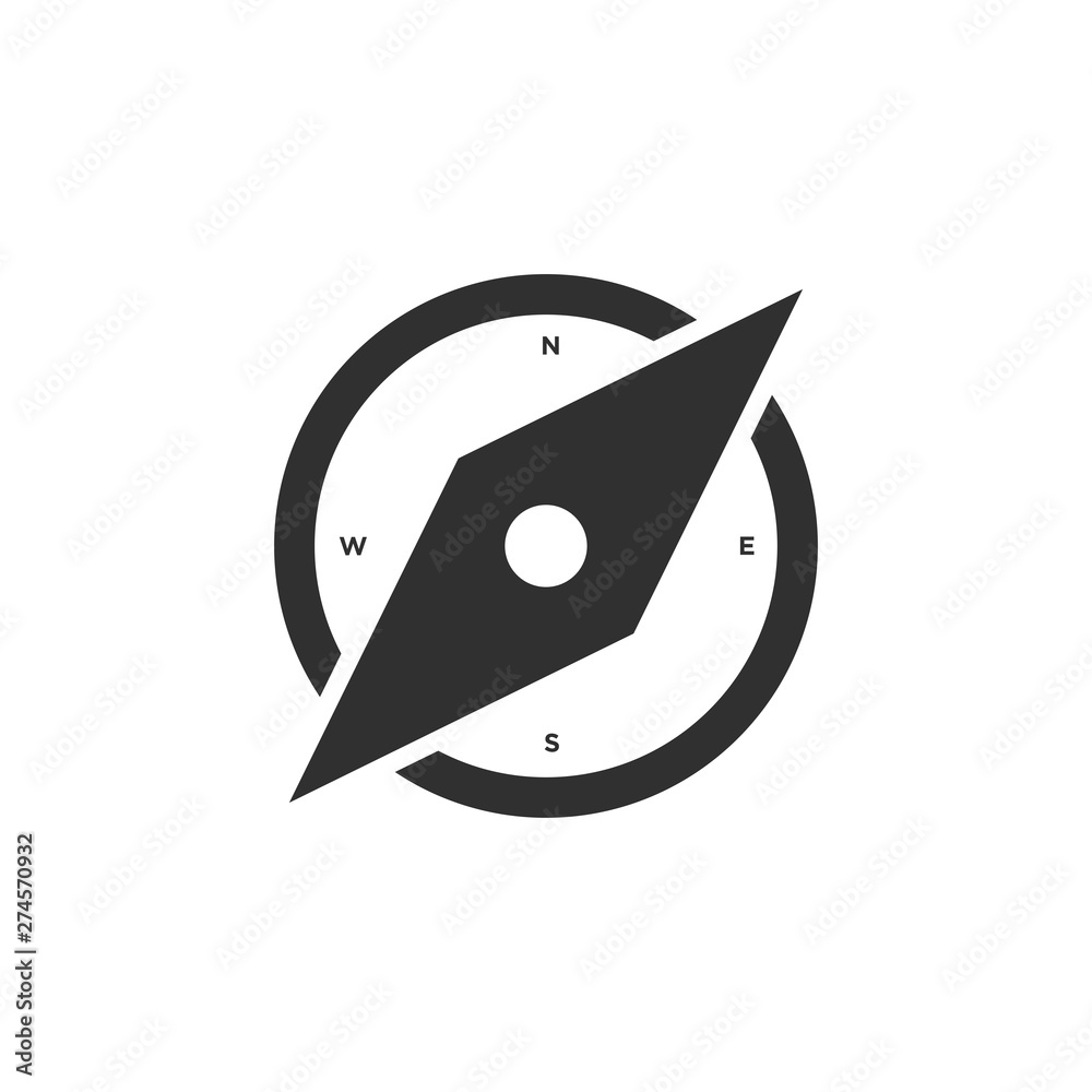 Aufkleber compass icon template black color editable. compass symbol flat vector sign isolated on white backgr