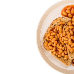 Traditional Snack of Baked Beans on Toast